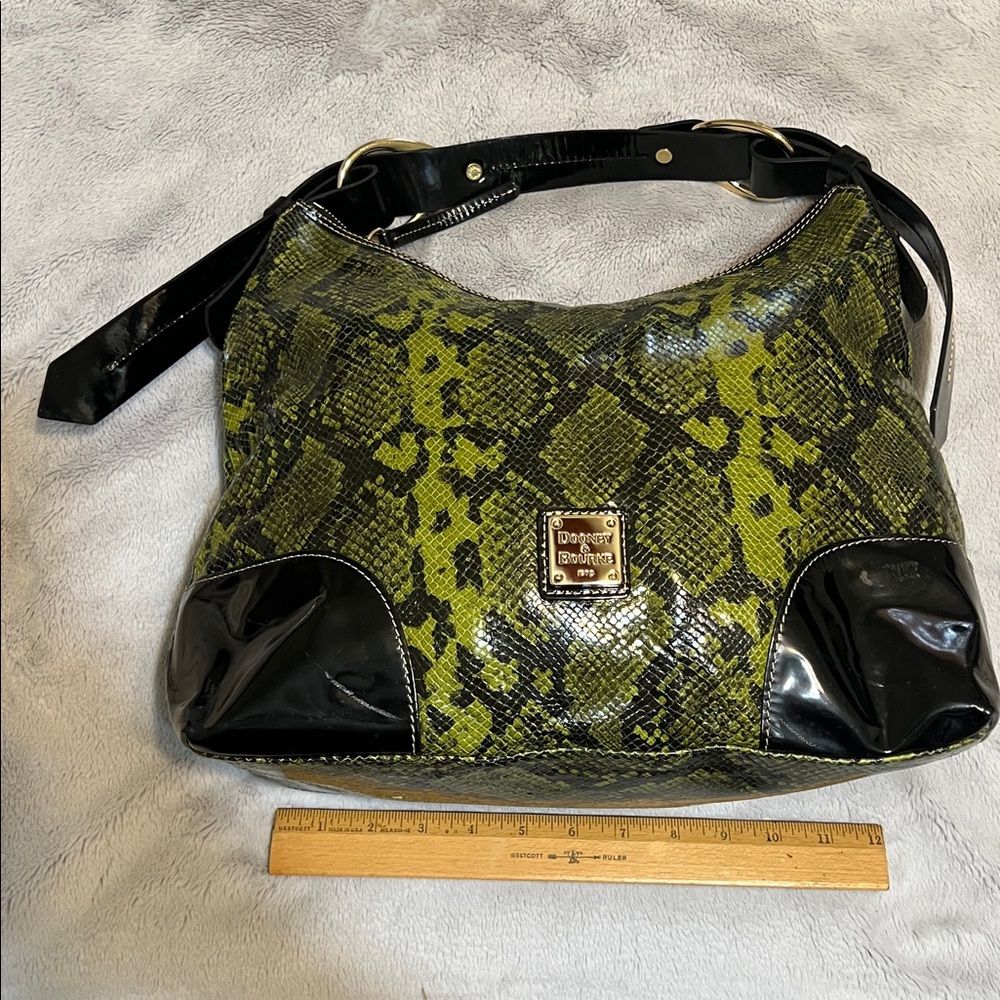 Dooney & Bourke Yellow and Black Snake Print Bag